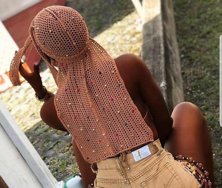 Durag Beads, Durag confeccionada em crochê com aplicação de miçangas, em várias cores , feita a mão