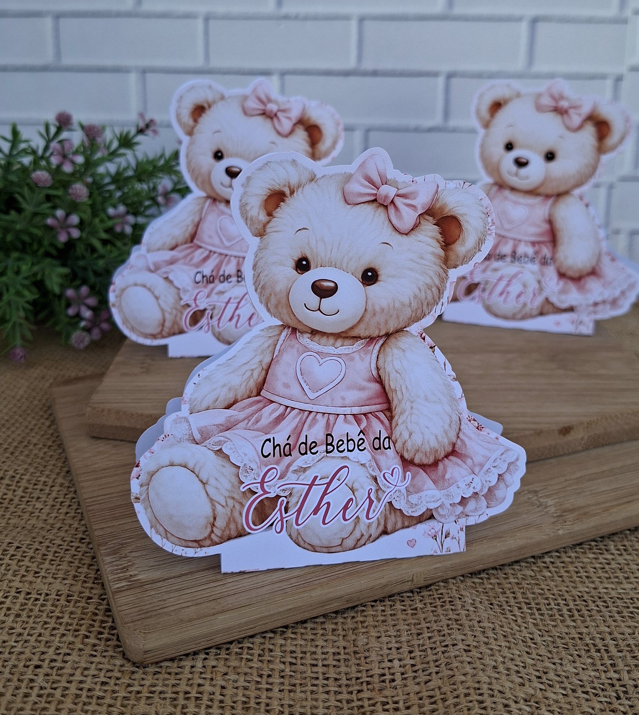 Lembrancinha Porta bombom Ursinha rosa