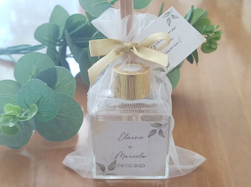 Aromatizador Vidro Cubo 50 ml Tampa Luxo