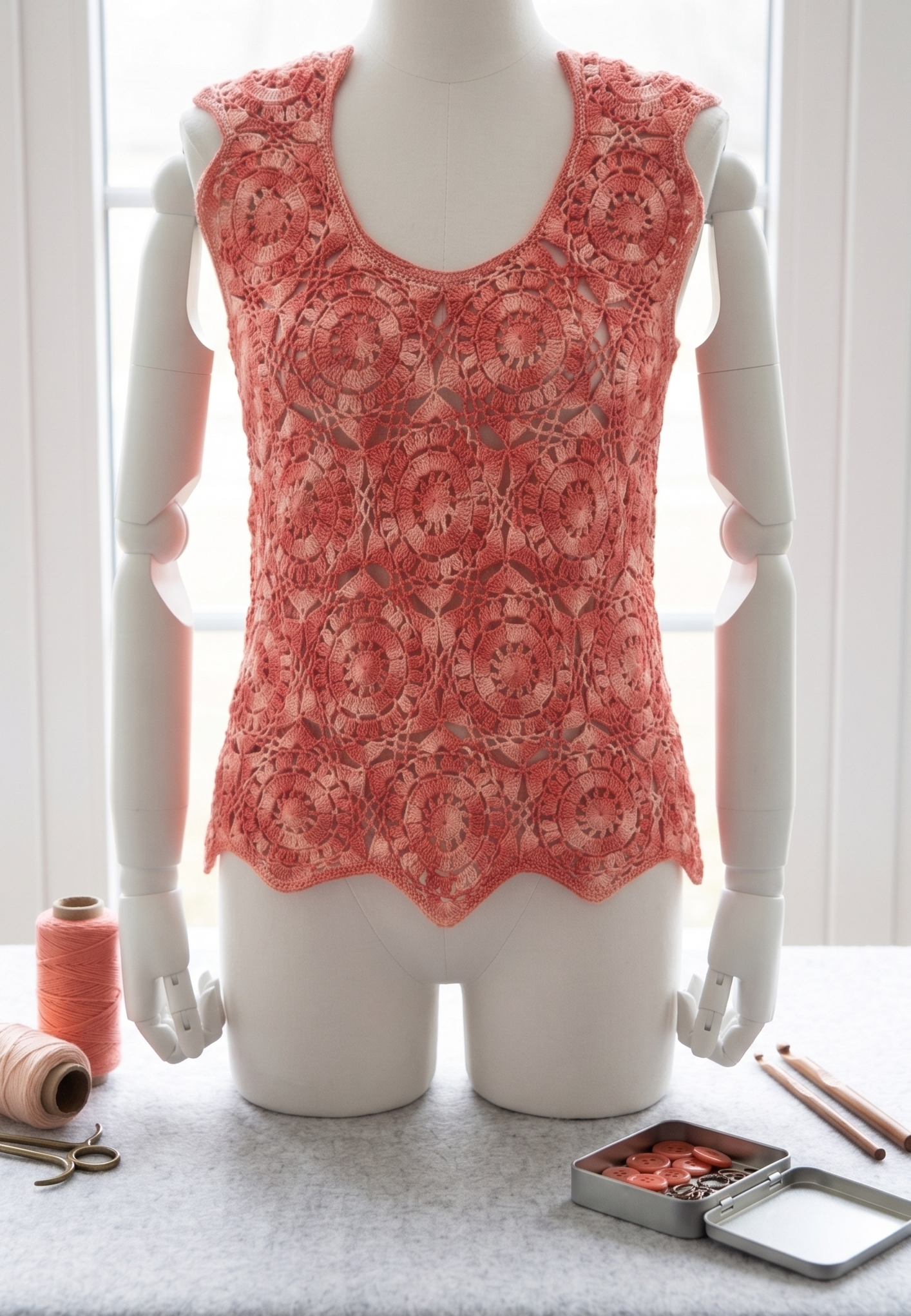 Blusa Regata de Crochê Artesanal