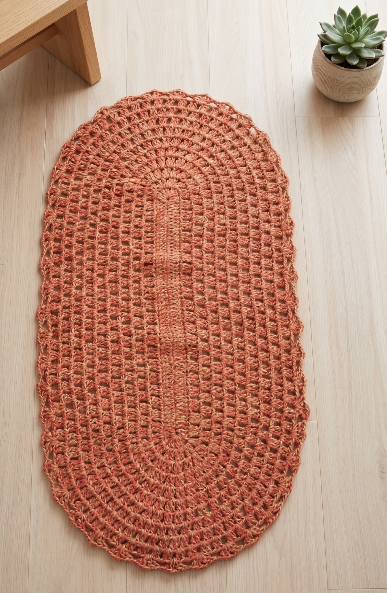 Tapete Oval de Crochê Artesanal