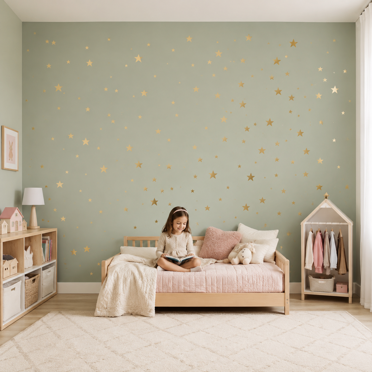 kit de estrelas douradas para quarto - adesivo de parede estrelas douradas