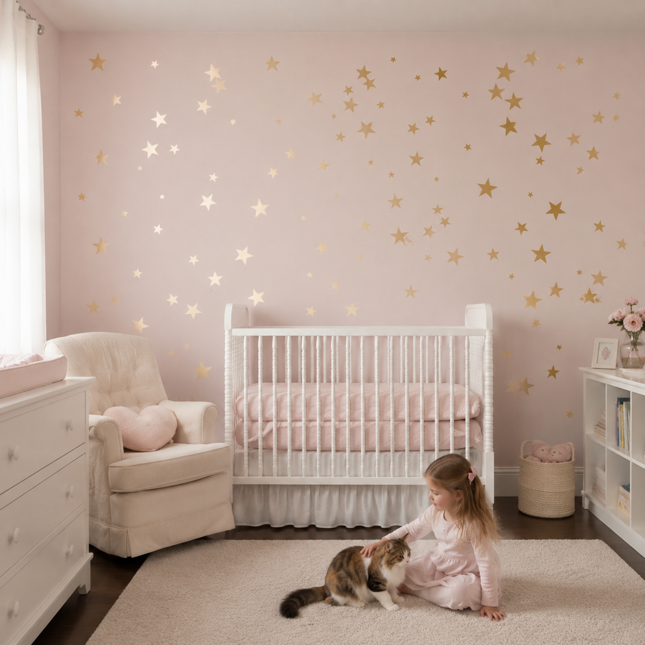 Adesivo de Parede Estrelas Douradas Infantil 100 Unidades