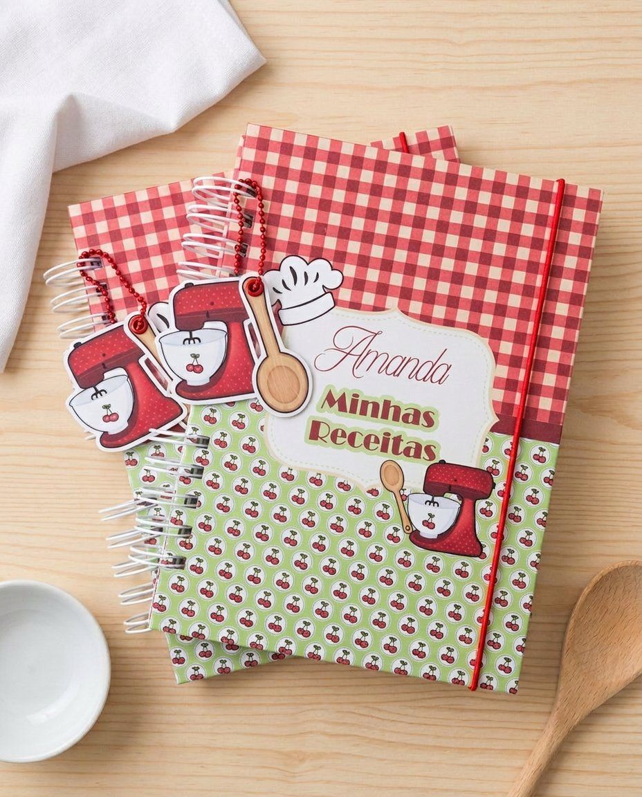 Caderno de Receitas Personalizado + Divisórias c/ Abas