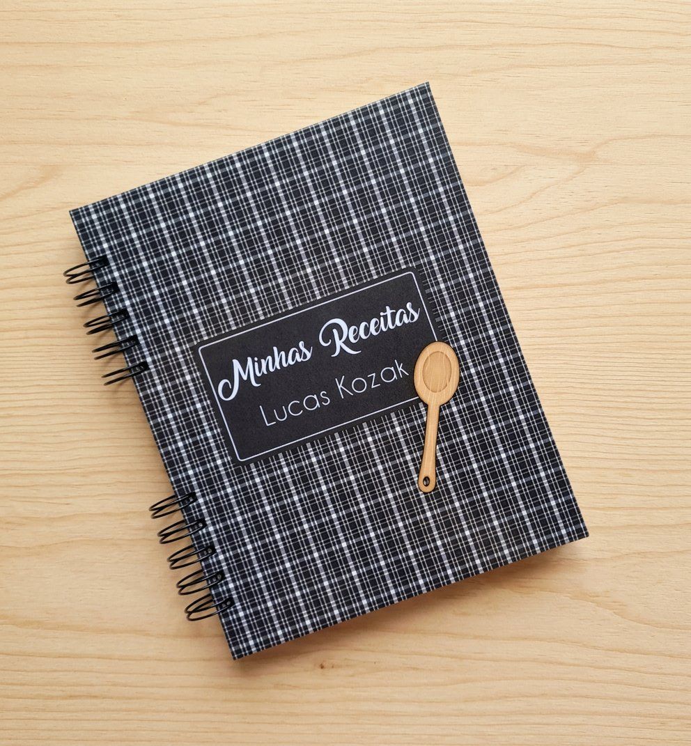 Caderno de Receitas Masculino Personalizado c/ Divisórias