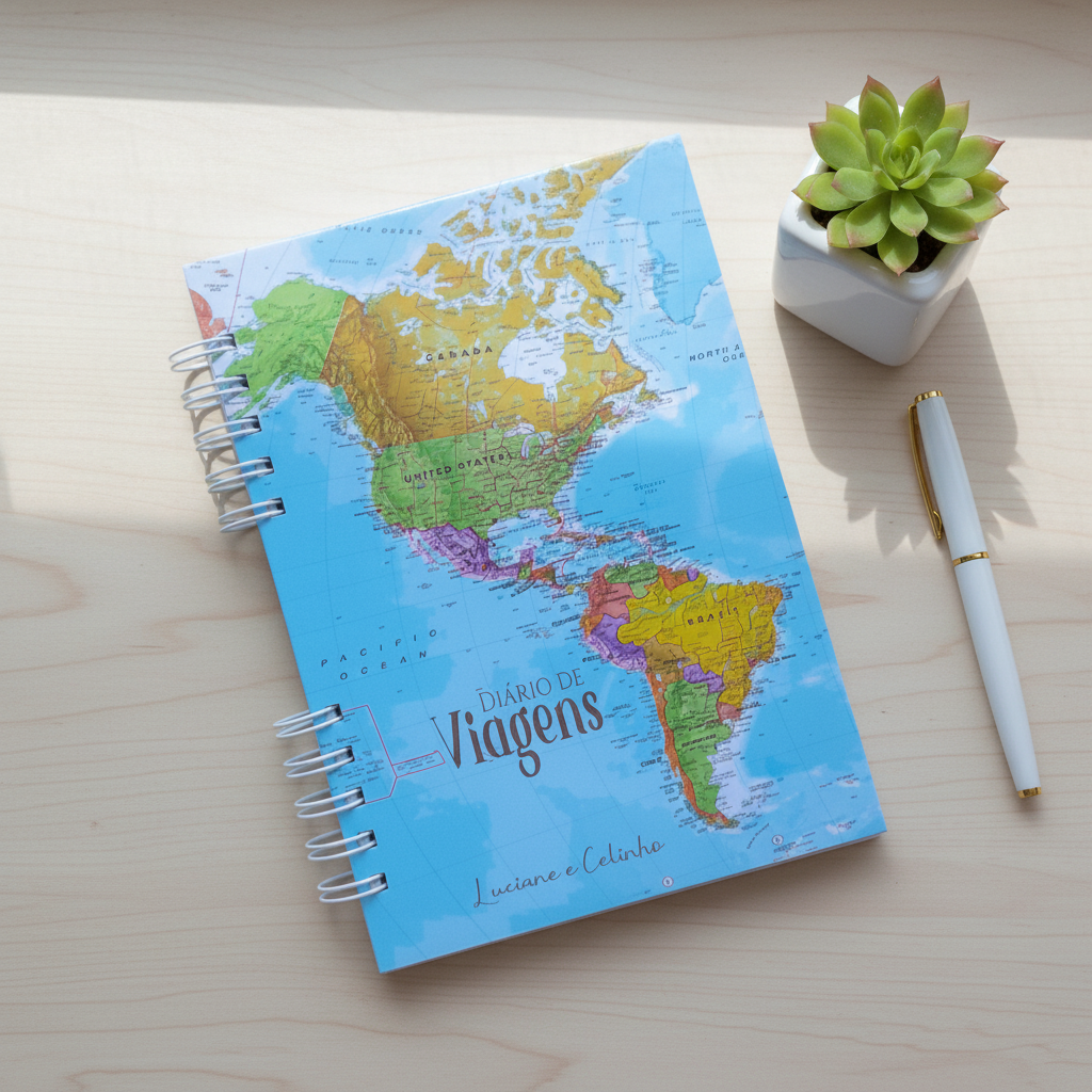 Diário de Viagens Personalizado - Escolha a Capa