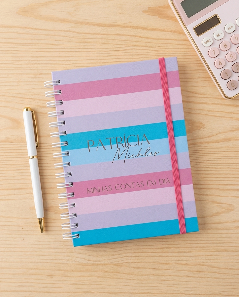 Caderno de Controle Financeiro Personalizado - Escolha a Capa