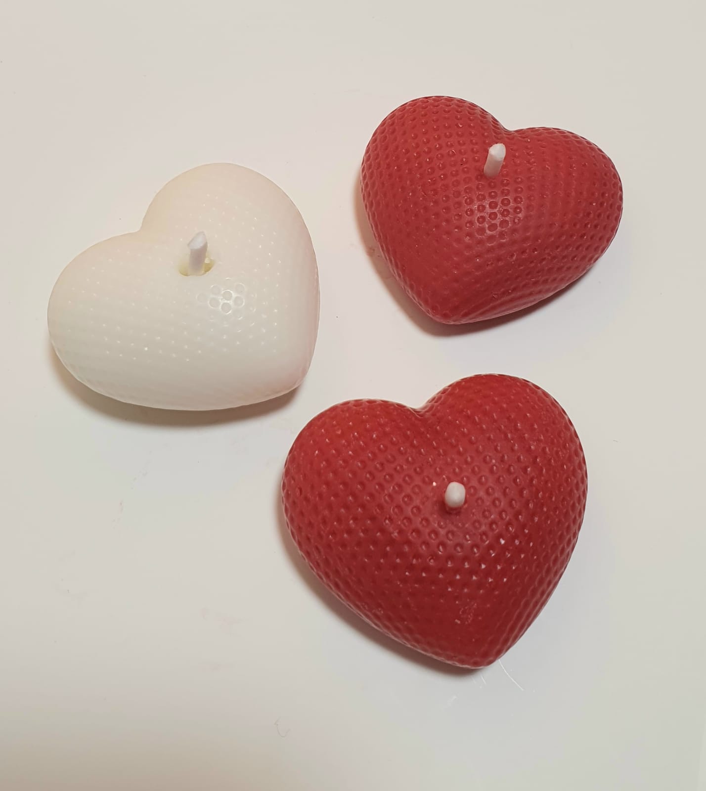 Kit 3 velas aromáticas mini coração xadrez