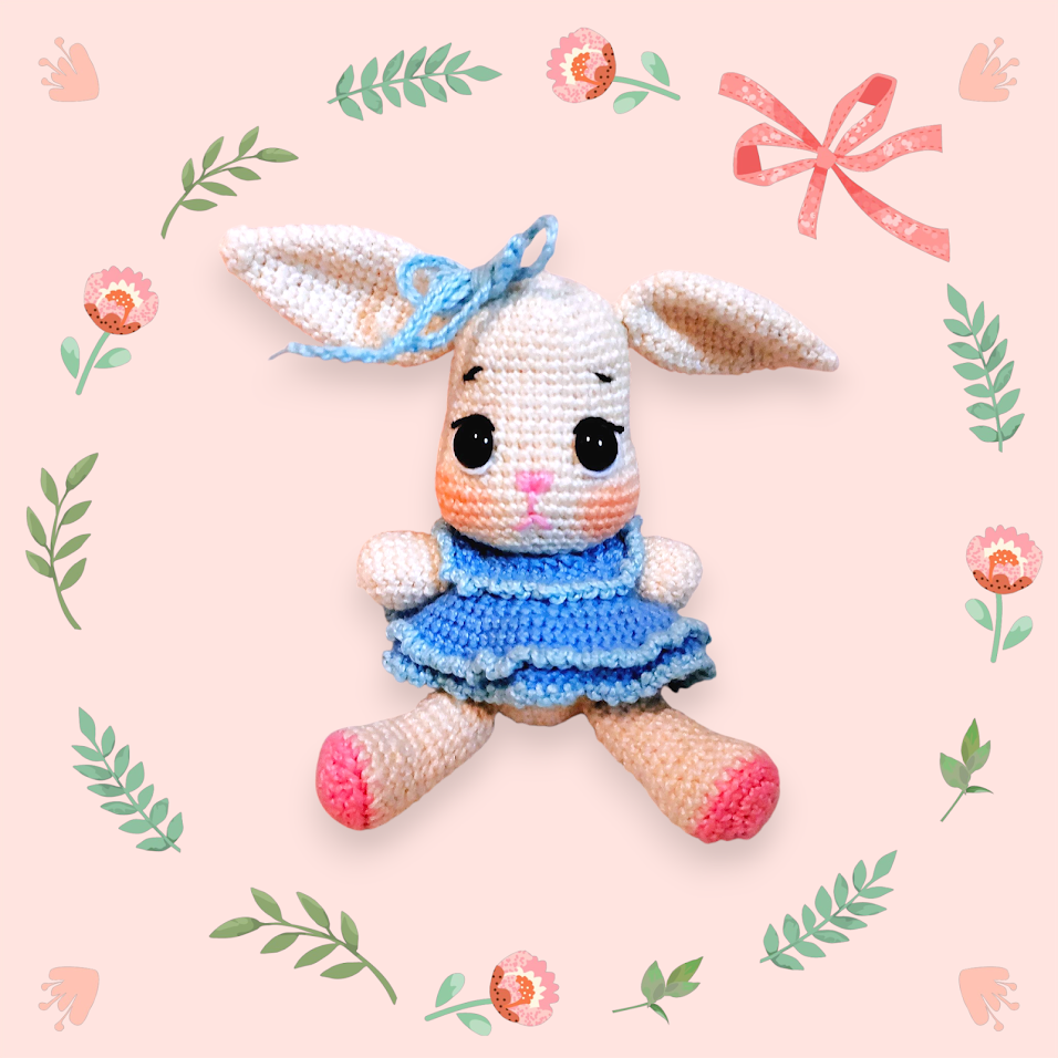 Miniatura Coelhinha de Crochê Amigurumi