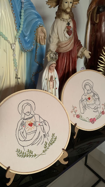 Religiosos - Sagrado e Imaculado Coração - bordado (2 unidades)