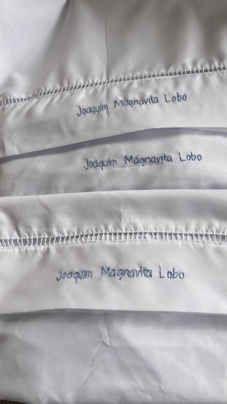 Jogo de lençol de berço - 3pç - bordado à mão - Branco