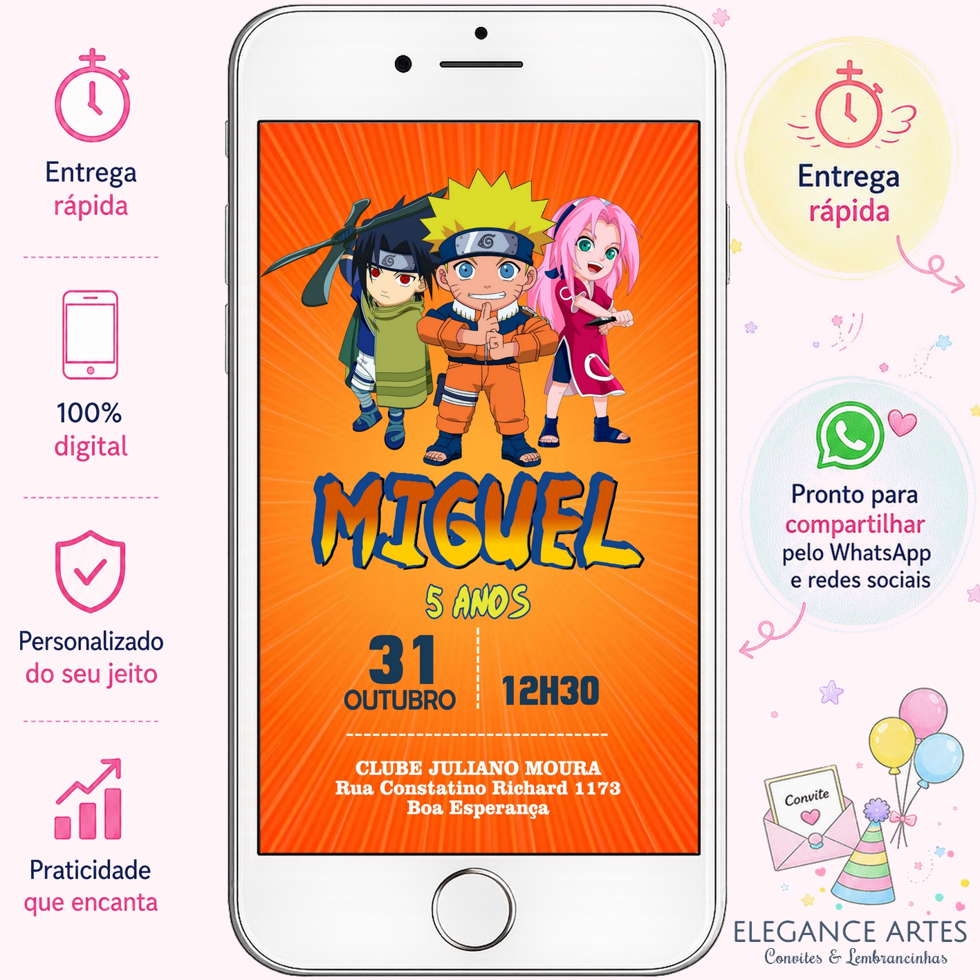 Convite Digital Naruto