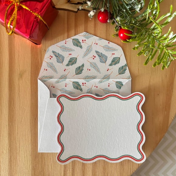 10 Mini Cartões + Envelopes Natal
