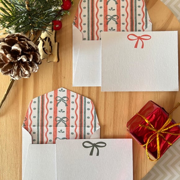 10 Mini Cartões + Envelopes Natal