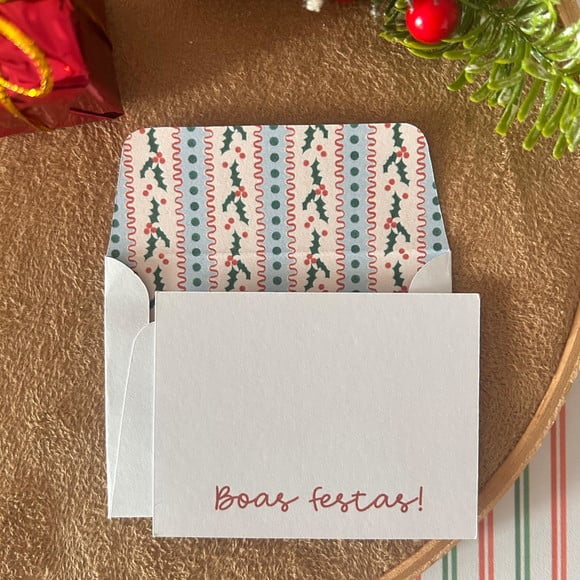 10 Mini Cartões + Envelopes Natal