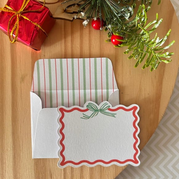 10 Mini Cartões + Envelopes Natal