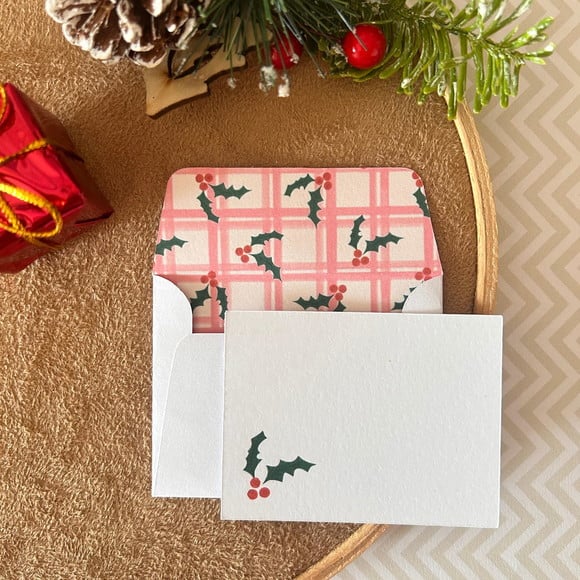 10 Mini Cartões + Envelopes Natal