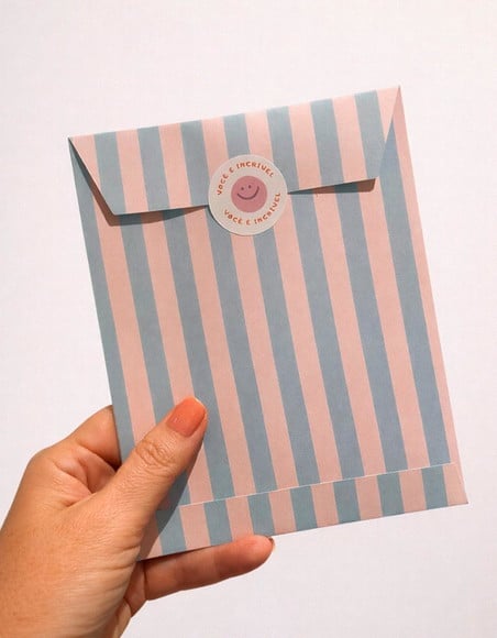 Envelope Plano Criativo com Lacre Adesivo- Flat Pocket