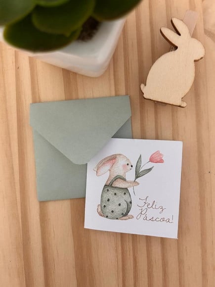 10 Mini Cartões + Envelopes - Páscoa