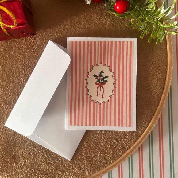 10 Mini Cartões + Envelopes Natal