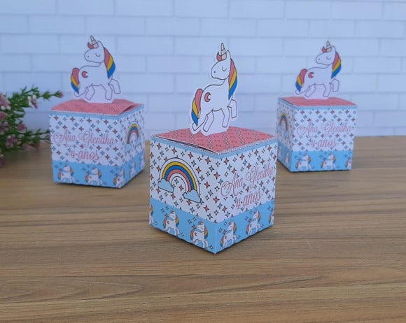 Caixa Cubo Unicórnio