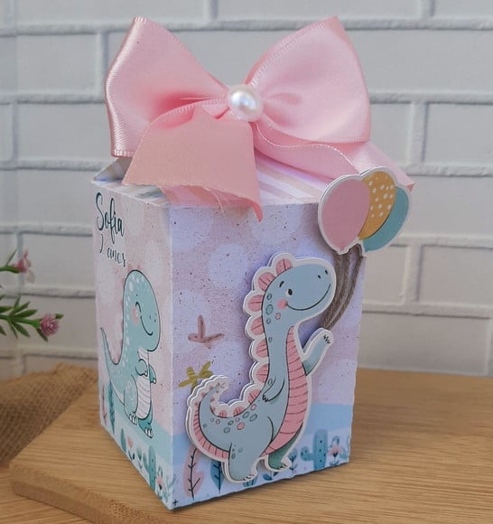 Caixa Milk Dinossauro Rosa