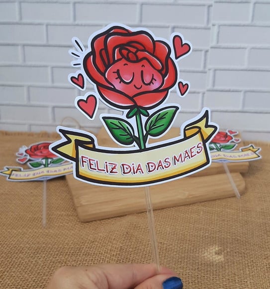 Topper para Centro de Mesa Dia das Mães