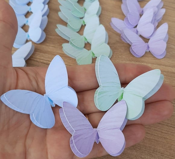 Kit 30 Apliques para Tubete Borboletas Azul