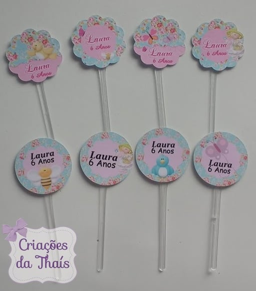 Topper para Docinho e Cupcake Jardim