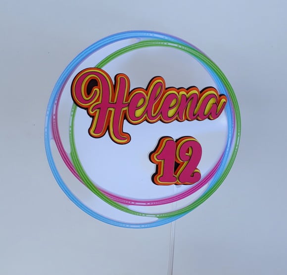 Topo de Bolo Festa Néon