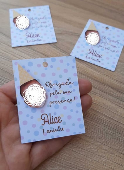 Kit Tag Agradecimento com Rostinho e Aplique Recorte 5cm