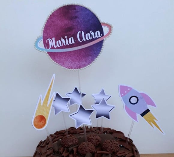Topo de Bolo Festa Galáxia