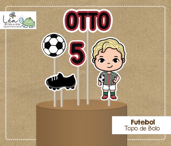 Topo de Bolo Futebol Menino Loiro