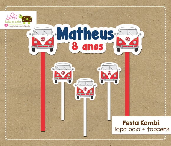 Topo Bolo Festa Kombi