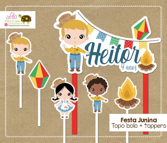 Topo Bolo Festa Junina Menino Loiro