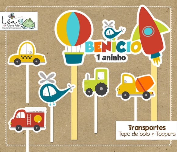 Topo Bolo Festa Transportes
