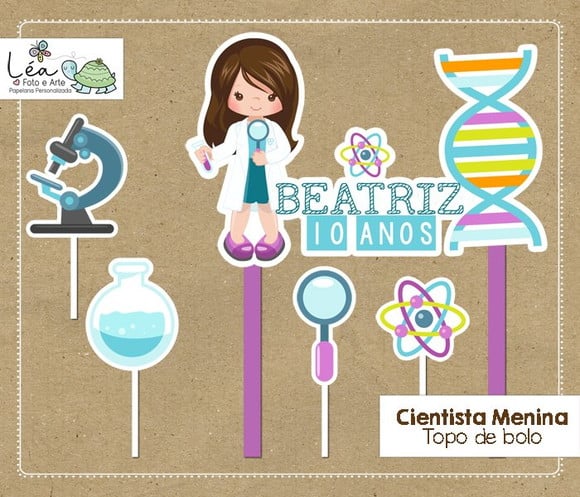 Topo Bolo Cientista Menina