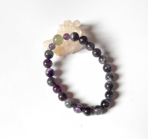 Pulseira ametista e fluorita