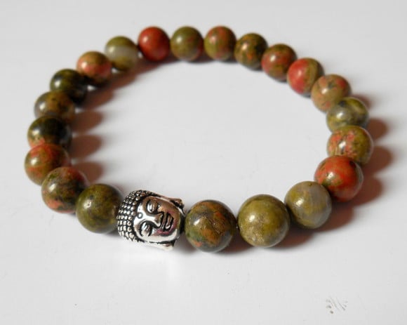 Pulseira Japamala 21 contas de Unakita