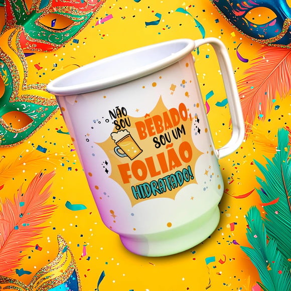 Caneca de Alúminio Personalizada Carnaval