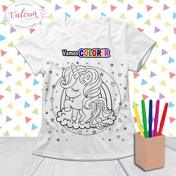 Camiseta Personalizada Vamos Colorir