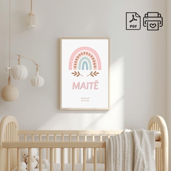 Quadro Significado Nome Maitê Arco Íris Arquivo Digital