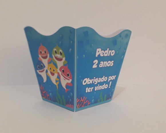 Centro de mesa Baby Shark cachepot personalizado