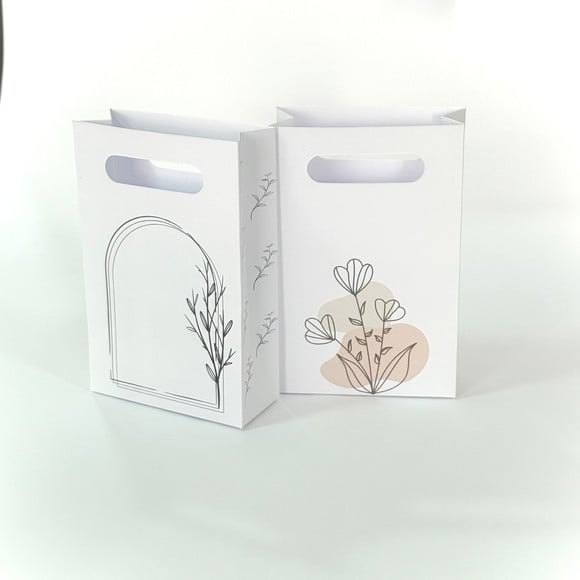 Sacola Papel Premium Lembrancinha Casamento e Festas Floral