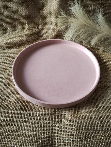Bandeja Redonda 25cm em Concreto Linha Candy Colors Rosa