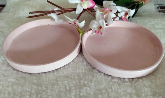 Bandeja Redonda 17cm Concreto Candy Colors- Rosa