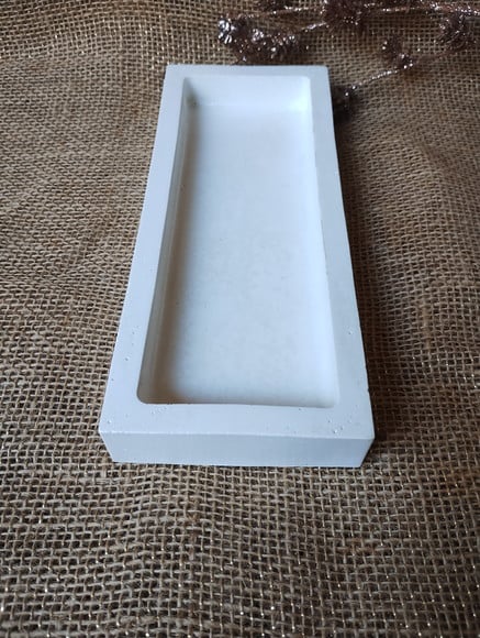 Bandeja de Concreto Retangular 24x10 cm Concreto Linha Clean