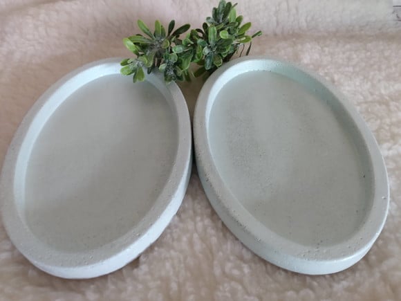 Bandeja Oval 20x12cm Concreto Candy Colors - Verde