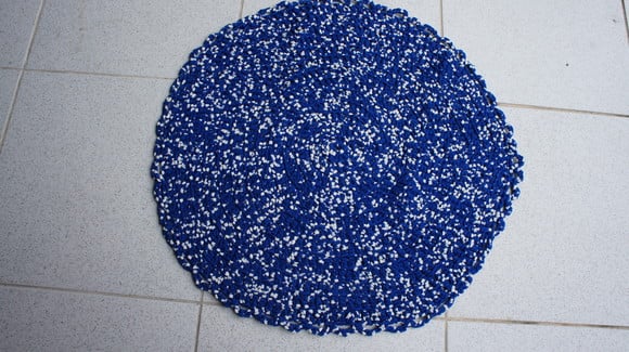Tapete Redondo de fio de malha em croche tapmared005