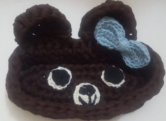 Porta Oculos de Mesa - Ursinho em Croche- Portoculos018